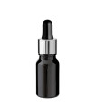 Glasflasche 10 ml schwarz mit silberner Pipette [2]