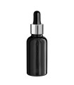 Glasflasche 30 ml schwarz mit silberner Pipette [2]