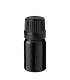 Glasflasche 5 ml schwarz mit schwarzem Tropfer