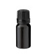 Glasflasche 10 ml schwarz mit schwarzem Tropfer