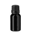 Glasflasche 15 ml schwarz mit schwarzem Tropfer