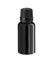 Glasflasche 20 ml schwarz mit schwarzem Tropfer