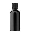 Glasflasche 50 ml schwarz mit schwarzem Tropfer