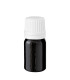 Glasflasche 5 ml schwarz mit weißem Tropfer