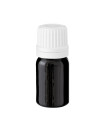 Glasflasche 5 ml schwarz mit weißem Tropfer