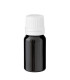 Glasflasche 10 ml schwarz mit weißem Tropfer