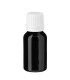 Glasflasche 15 ml schwarz mit weißem Tropfer