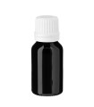 Glasflasche 15 ml schwarz mit weißem Tropfer