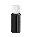 Glasflasche 20 ml schwarz mit weißem Tropfer