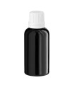 Glasflasche 30 ml schwarz mit weißem Tropfer