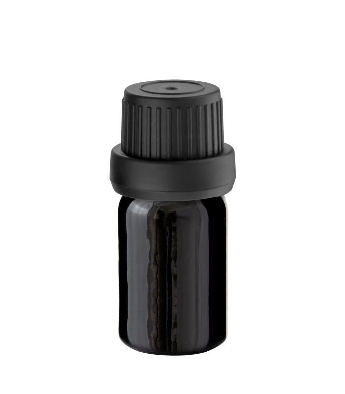 Glasflasche 5 ml schwarz mit schwarzem Tropfer [2]