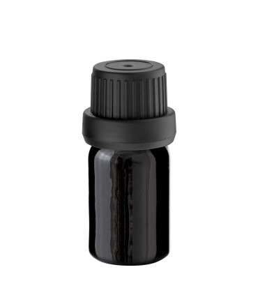 Glasflasche 5 ml schwarz mit schwarzem Tropfer [2]