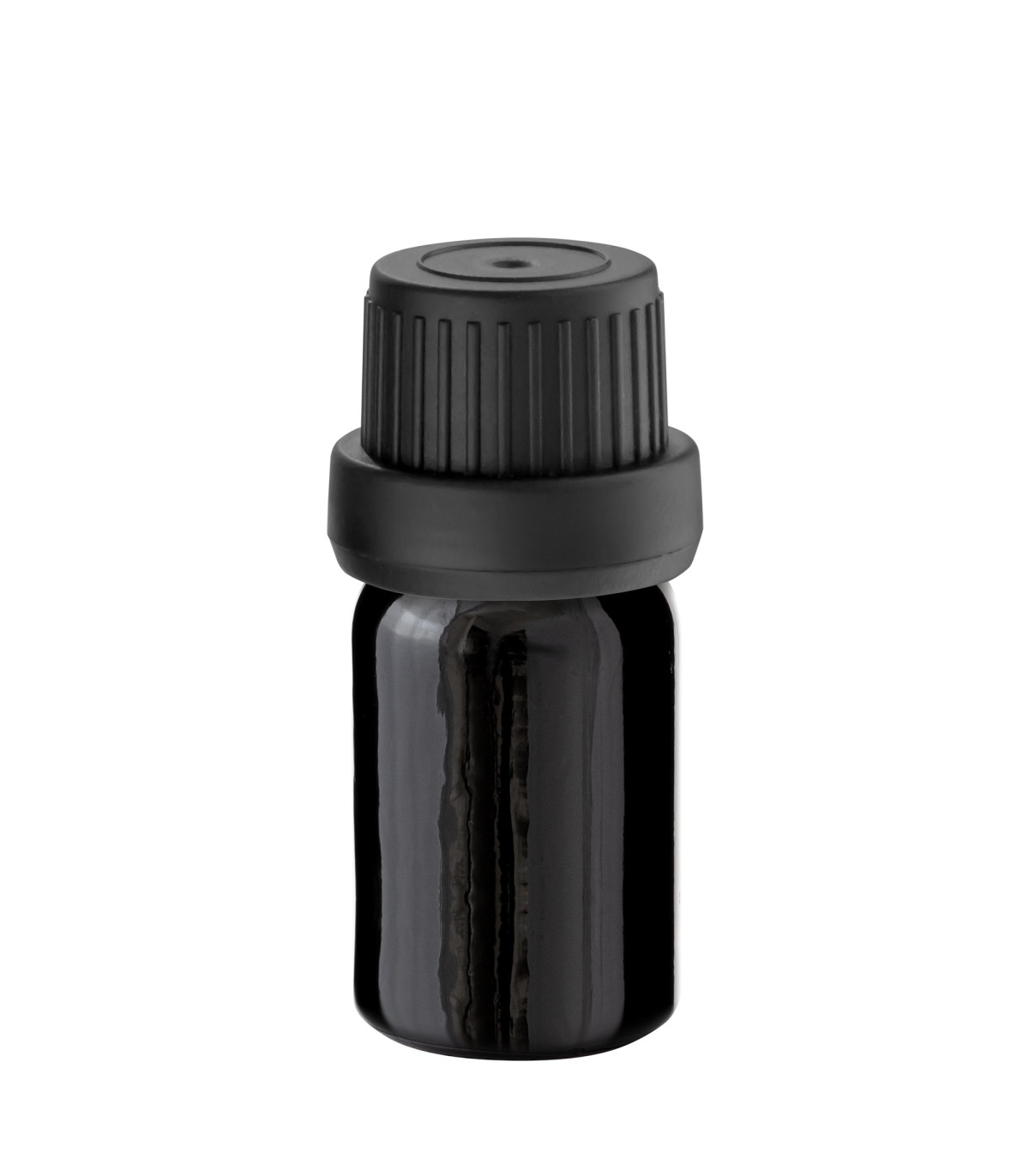 Glasflasche 5 ml schwarz mit schwarzem Tropfer [2]