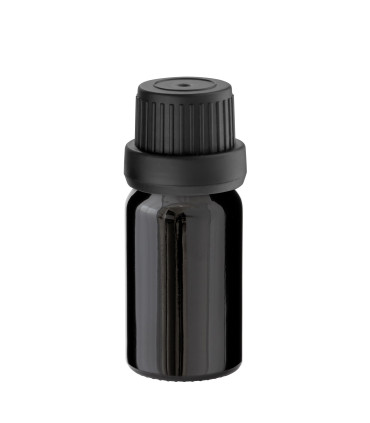Glasflasche 10 ml schwarz mit schwarzem Tropfer [2]