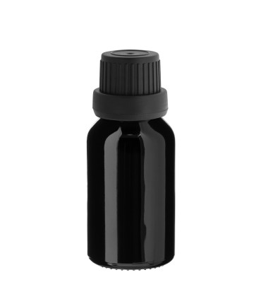 Glasflasche 15 ml schwarz mit schwarzem Tropfer [2]