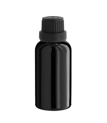 Glasflasche 30 ml schwarz mit schwarzem Tropfer [2]
