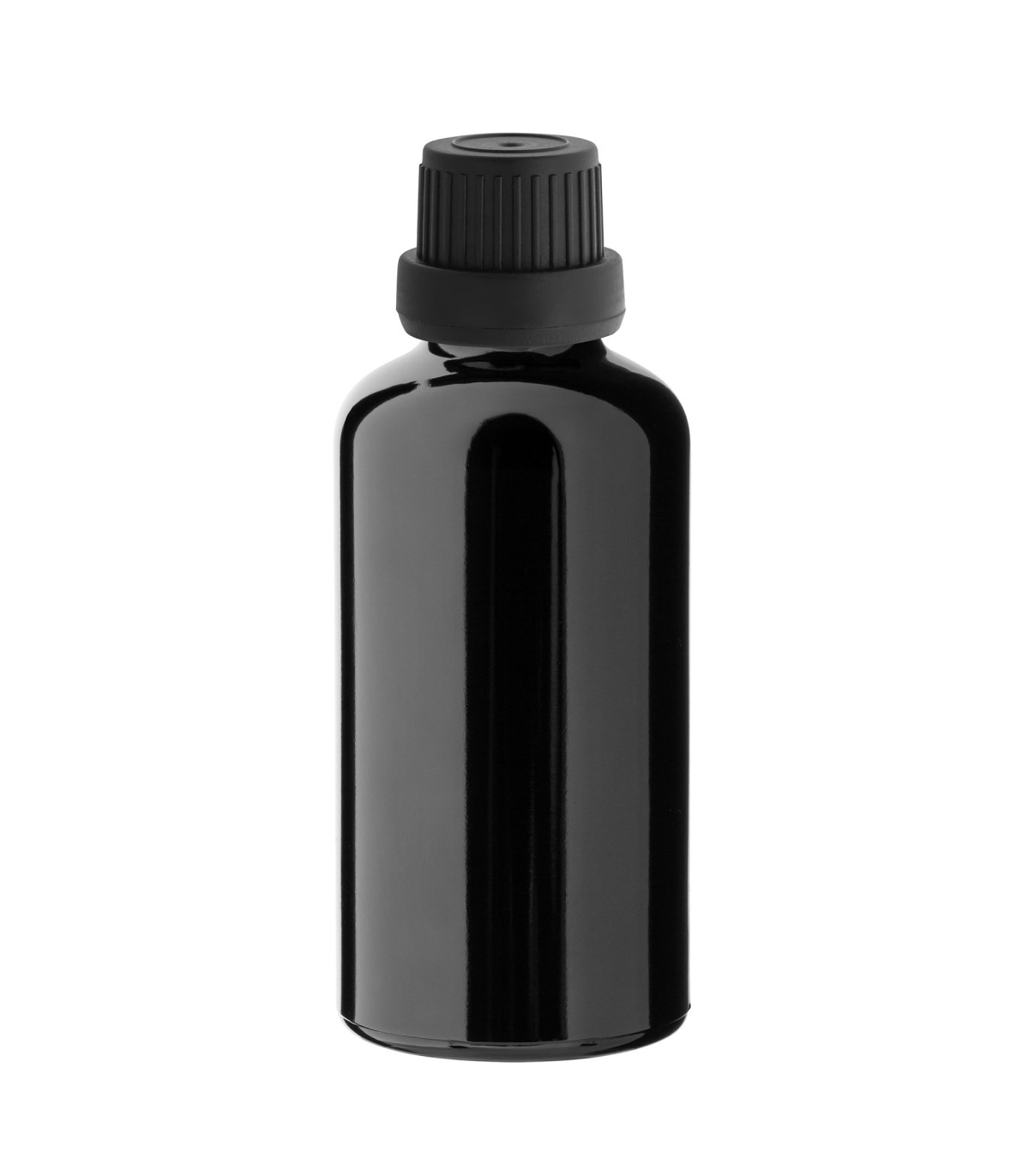 Glasflasche 50 ml schwarz mit schwarzem Tropfer [2]