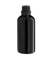 Glasflasche 100 ml schwarz mit schwarzem Tropfer [2]