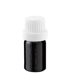 Glasflasche 5 ml schwarz mit weißem Tropfer [2]