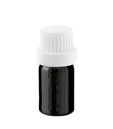 Glasflasche 5 ml schwarz mit weißem Tropfer [2]