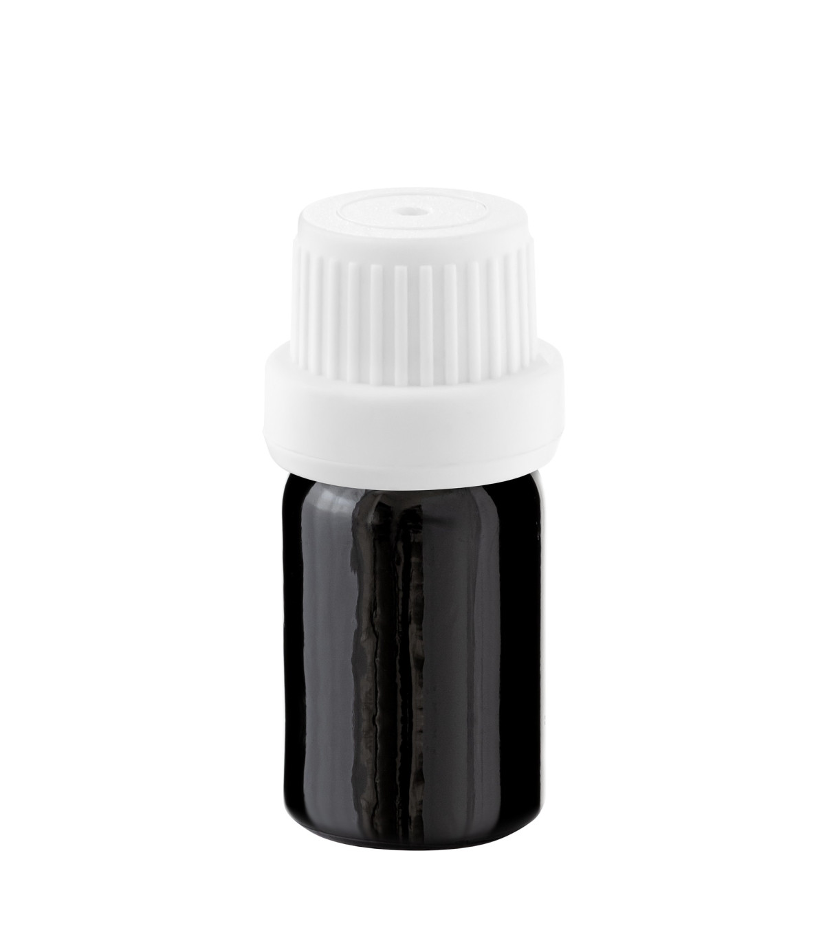 Glasflasche 5 ml schwarz mit weißem Tropfer [2]