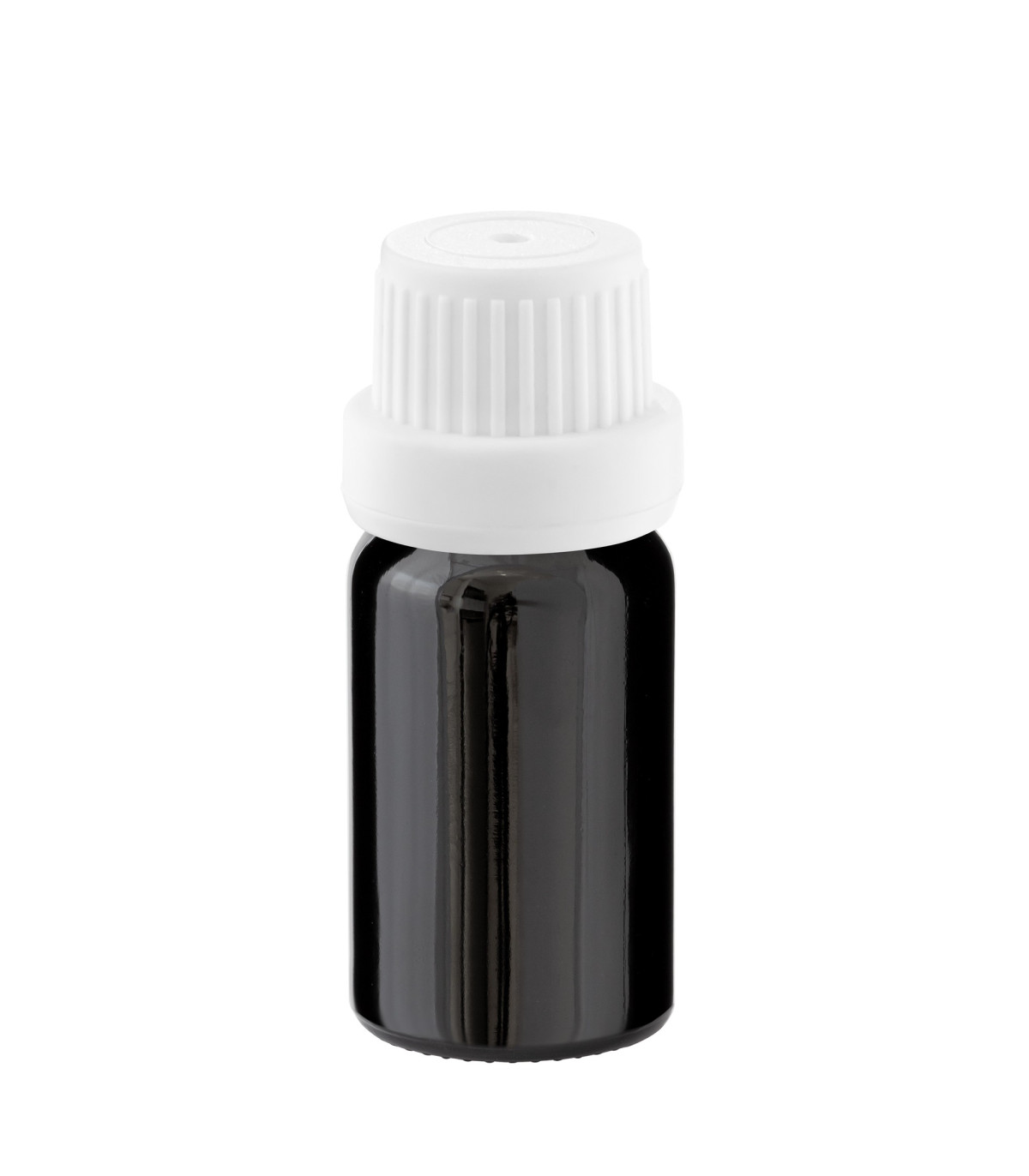 Glasflasche 10 ml schwarz mit weißem Tropfer [2]