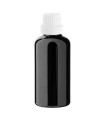Glasflasche 50 ml schwarz mit weißem Tropfer [2]