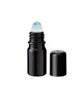 Glasflasche 5 ml schwarz Roll-On mit schwarzem Schraubverschluss