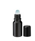 Glasflasche 10 ml schwarz Roll-On mit schwarzem Schraubverschluss