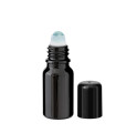 Glasflasche 10 ml schwarz Roll-On mit schwarzem Schraubverschluss