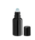Glasflasche 20 ml schwarz Roll-On mit schwarzem Schraubverschluss