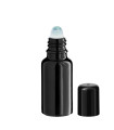 Glasflasche 20 ml schwarz Roll-On mit schwarzem Schraubverschluss