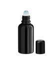 Glasflasche 30 ml schwarz Roll-On mit schwarzem Schraubverschluss