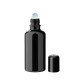 Glasflasche 50 ml schwarz Roll-On mit schwarzem Schraubverschluss