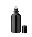 Glasflasche 50 ml schwarz Roll-On mit schwarzem Schraubverschluss