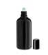 Glasflasche 100 ml schwarz Roll-On mit schwarzem Schraubverschluss
