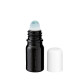 Glasflasche 5 ml schwarz Roll-On mit weißem Schraubverschluss