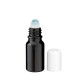 Glasflasche 10 ml schwarz Roll-On mit weißem Schraubverschluss