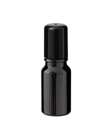 Glasflasche 10 ml schwarz Roll-On mit schwarzem Schraubverschluss [2]