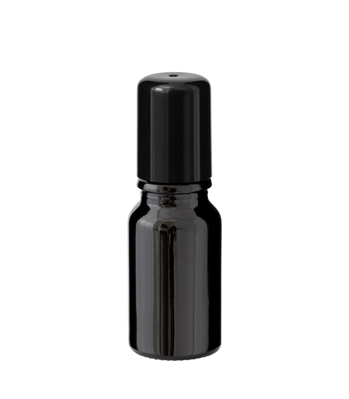 Glasflasche 10 ml schwarz Roll-On mit schwarzem Schraubverschluss [2]