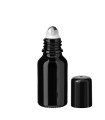 Glasflasche 15 ml schwarz Roll-On mit schwarzem Schraubverschluss [2]