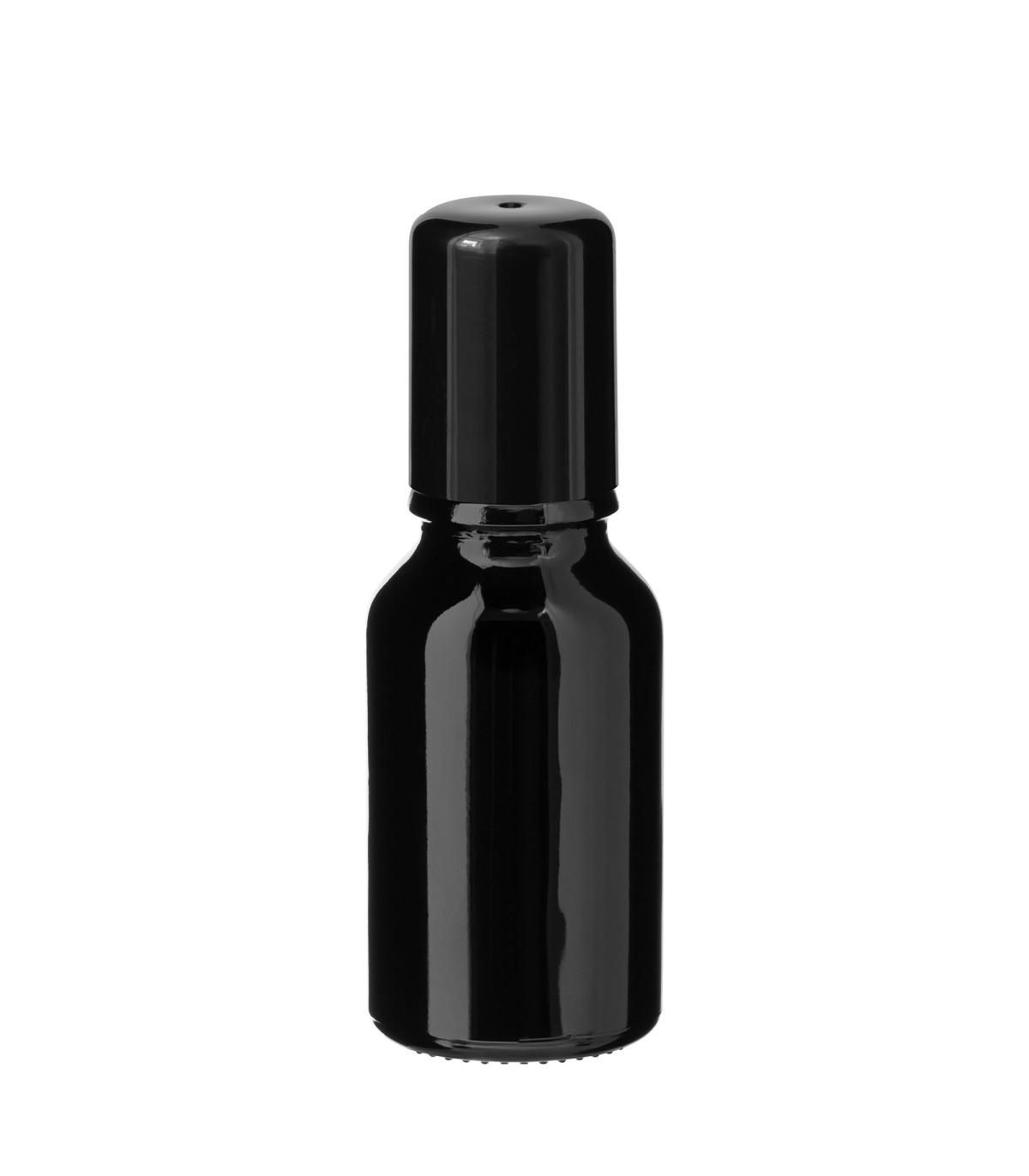 Glasflasche 15 ml schwarz Roll-On mit schwarzem Schraubverschluss [2]