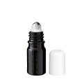 Glasflasche 5 ml schwarz Roll-On mit weißem Schraubverschluss [2]