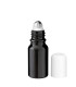 Glasflasche 10 ml schwarz Roll-On mit weißem Schraubverschluss [2]