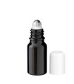 Glasflasche 10 ml schwarz Roll-On mit weißem Schraubverschluss [2]