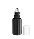 Glasflasche 20 ml schwarz Roll-On mit weißem Schraubverschluss [2]