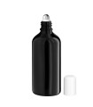 Glasflasche 100 ml schwarz Roll-On mit weißem Schraubverschluss [2]