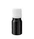 Glasflasche 5 ml schwarz mit weißem Pinsel