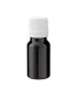 Glasflasche 10 ml schwarz mit weißem Pinsel