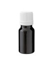 Glasflasche 10 ml schwarz mit weißem Pinsel